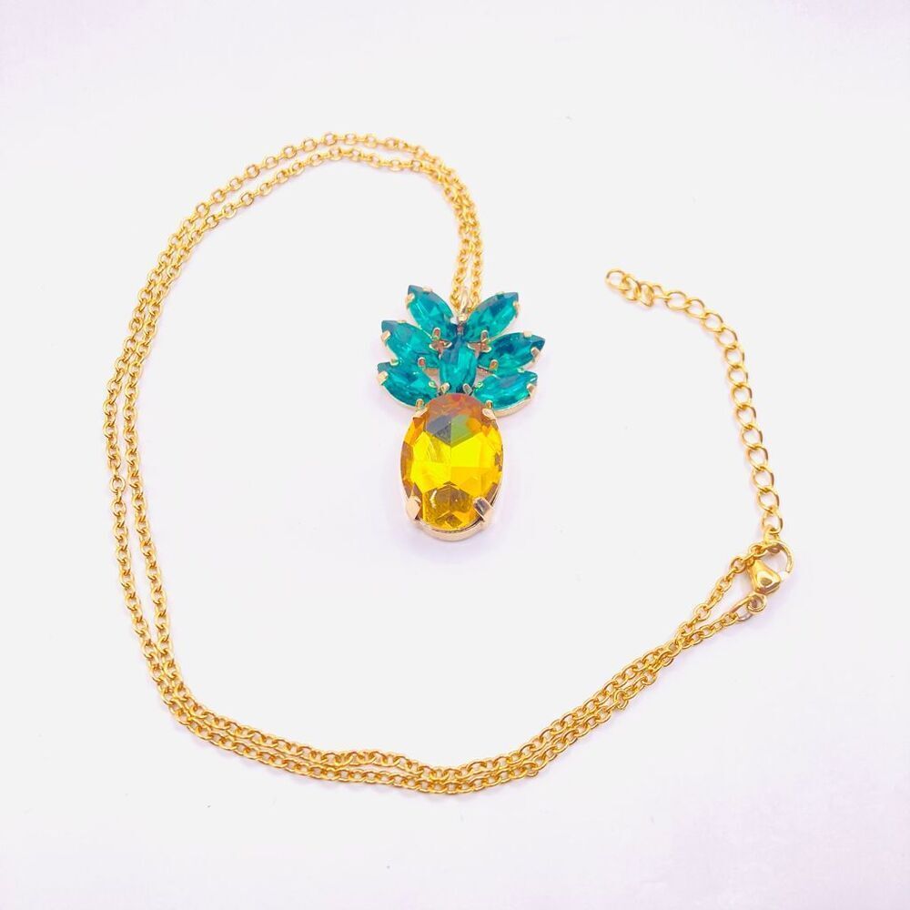 Gold Pineapple Pendant Necklace